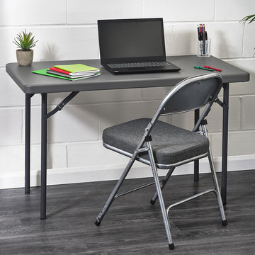 Deluxe Work from Home Mini Bundle - Plastic Folding Table & Chair